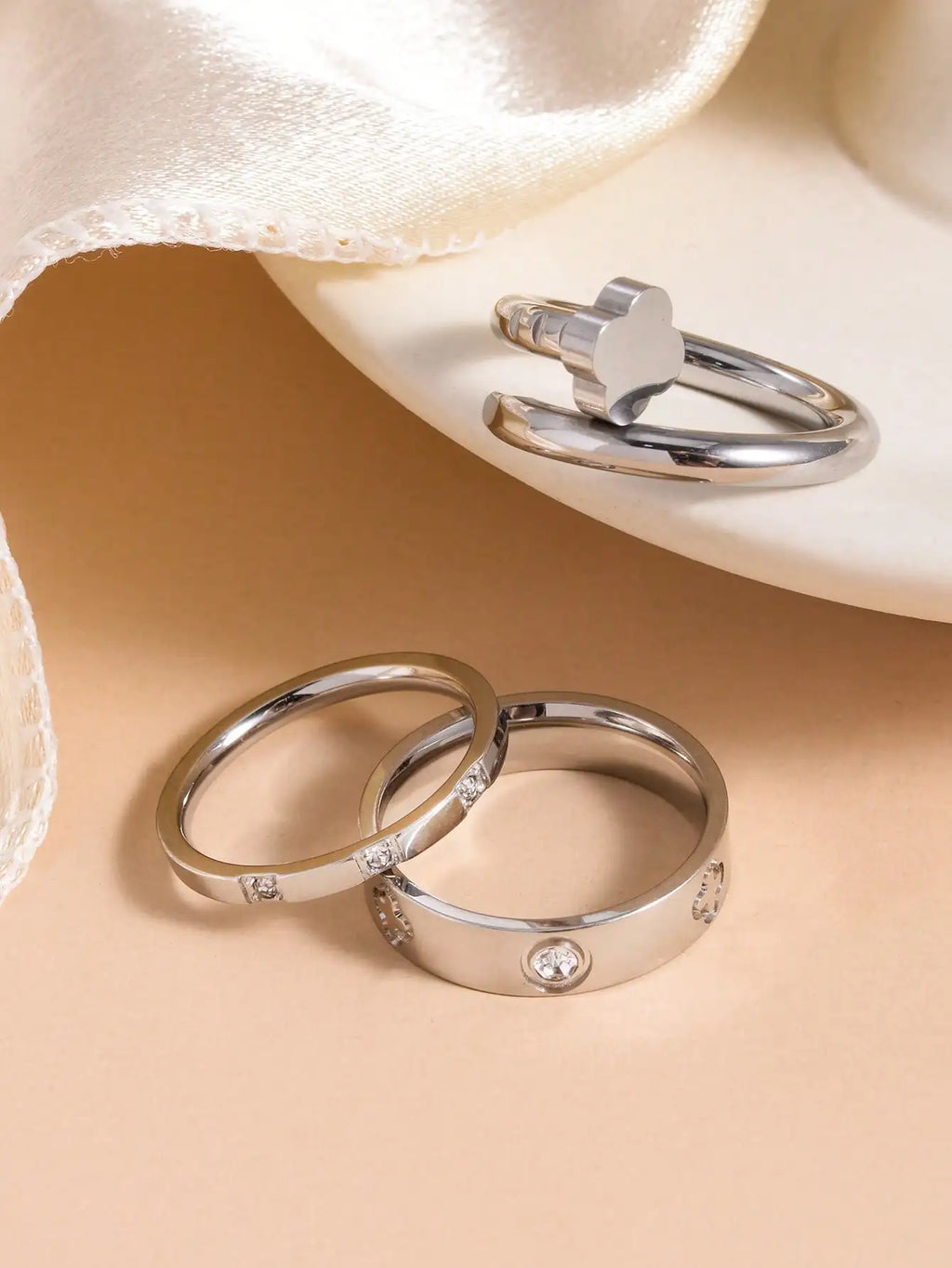 Cubic Zirconia Clover Set