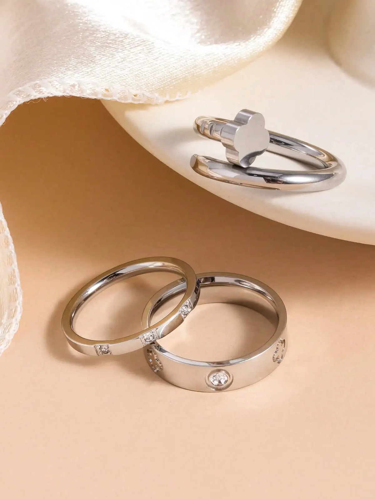 Cubic Zirconia Clover Set