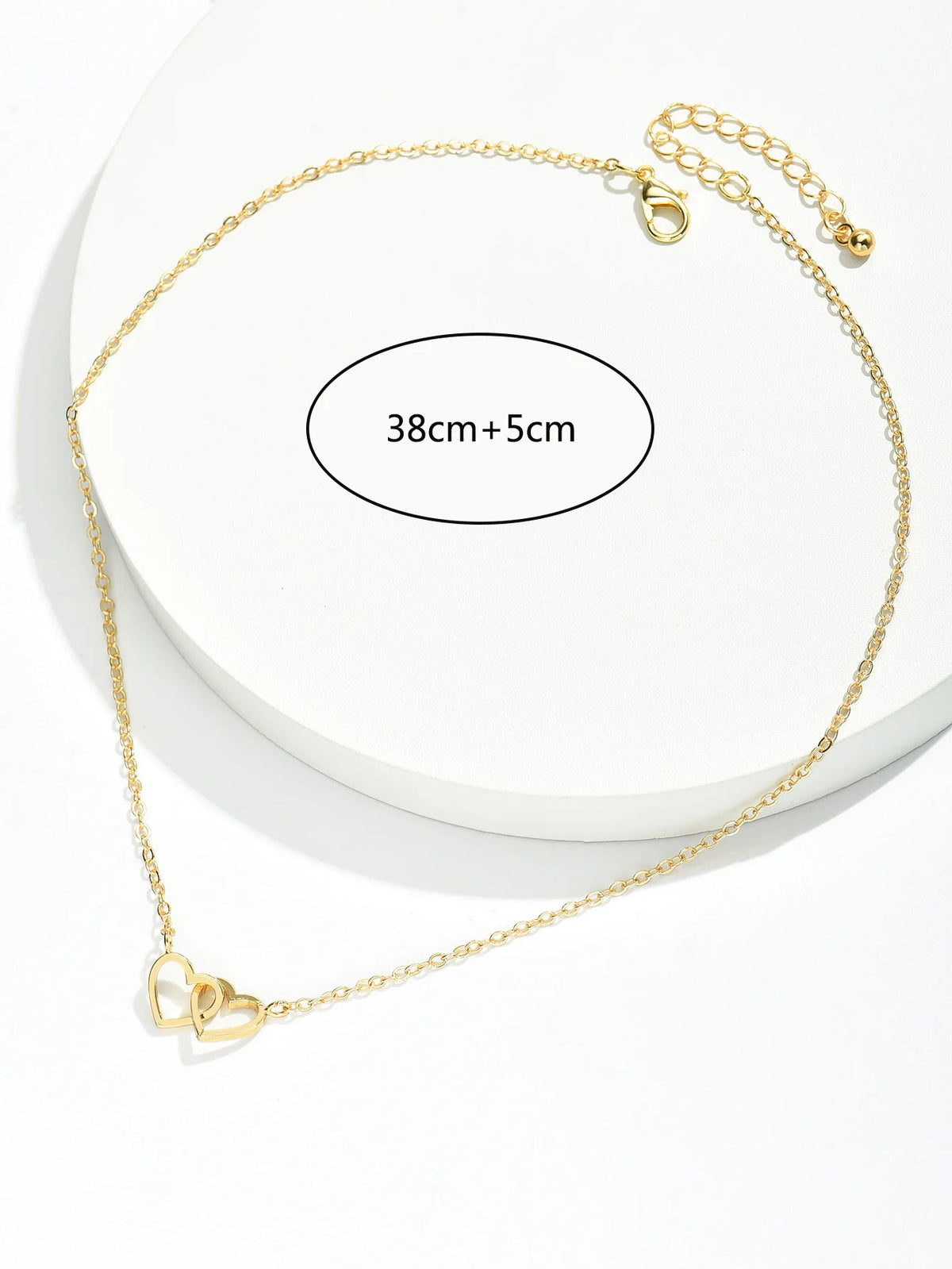 Tiny Cute Double Hollow Heart Chain Necklace Women Fashion Love Necklace Valentine's Day Jewelry for Women