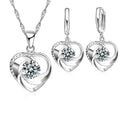 Silver Heart Jewelry Set