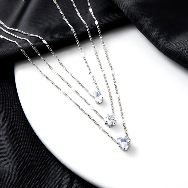 Zircon Layered Necklace